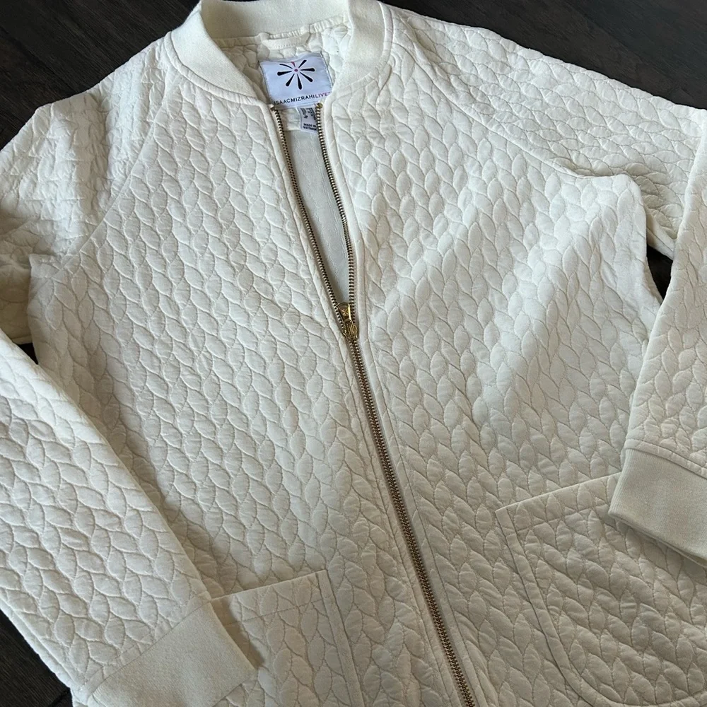 Isaac Mizrahi Live Quilted Ivory Jacket | Tagged XXS Fits S (2/4) | Spring Prep - Picture 2 of 4